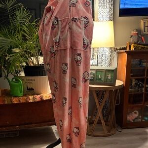 Sanrio Hello Kitty Pink Hooded Fleece Jumpsuit